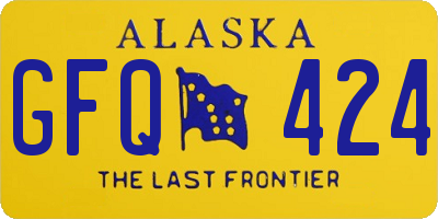 AK license plate GFQ424