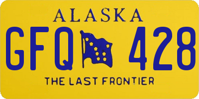 AK license plate GFQ428