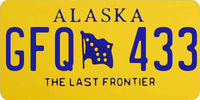 AK license plate GFQ433