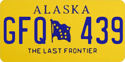 AK license plate GFQ439