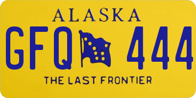 AK license plate GFQ444