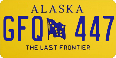 AK license plate GFQ447