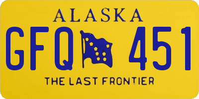 AK license plate GFQ451