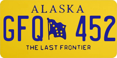 AK license plate GFQ452