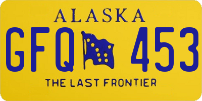 AK license plate GFQ453
