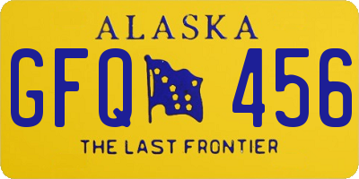 AK license plate GFQ456