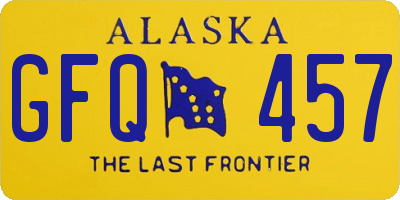 AK license plate GFQ457