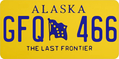 AK license plate GFQ466