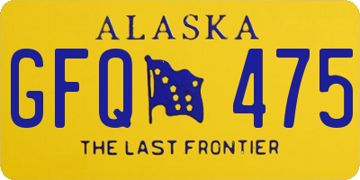 AK license plate GFQ475