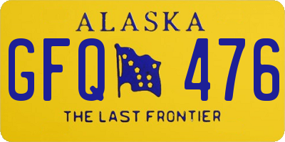 AK license plate GFQ476