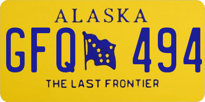 AK license plate GFQ494