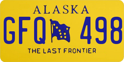 AK license plate GFQ498