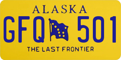 AK license plate GFQ501