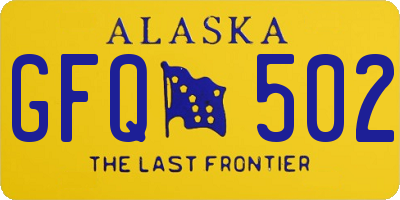 AK license plate GFQ502