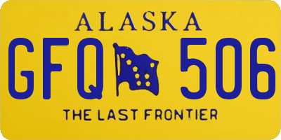 AK license plate GFQ506