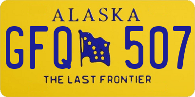 AK license plate GFQ507