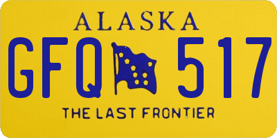 AK license plate GFQ517