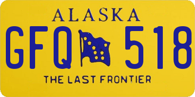 AK license plate GFQ518