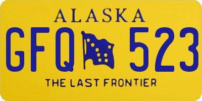 AK license plate GFQ523