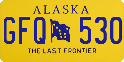 AK license plate GFQ530