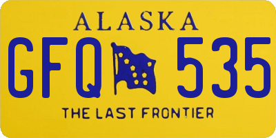 AK license plate GFQ535
