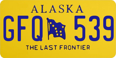AK license plate GFQ539