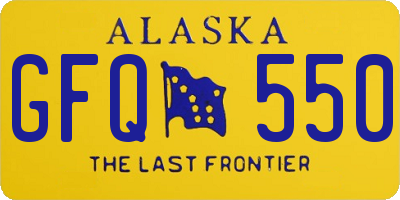 AK license plate GFQ550