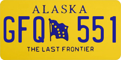 AK license plate GFQ551