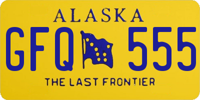 AK license plate GFQ555