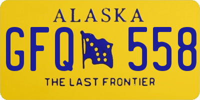 AK license plate GFQ558