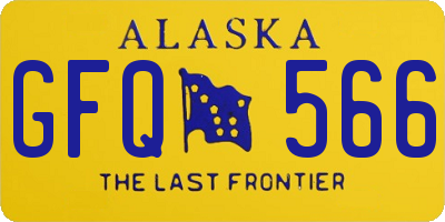 AK license plate GFQ566