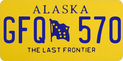 AK license plate GFQ570