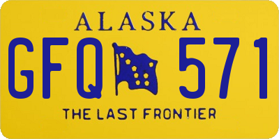 AK license plate GFQ571
