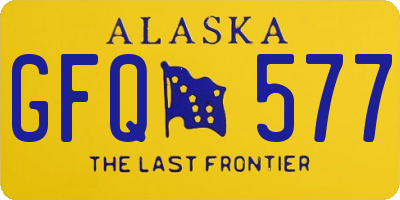 AK license plate GFQ577