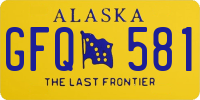 AK license plate GFQ581