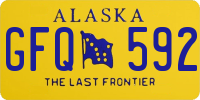 AK license plate GFQ592