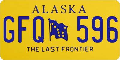 AK license plate GFQ596