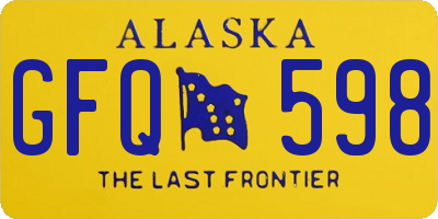 AK license plate GFQ598