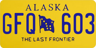 AK license plate GFQ603