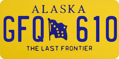 AK license plate GFQ610