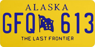 AK license plate GFQ613