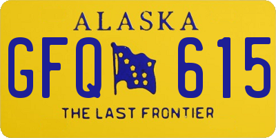 AK license plate GFQ615