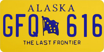 AK license plate GFQ616