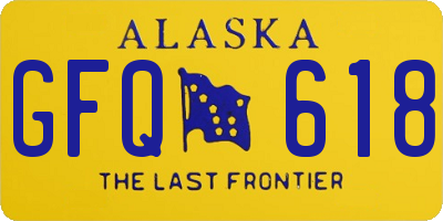 AK license plate GFQ618