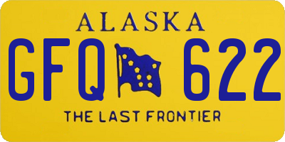 AK license plate GFQ622