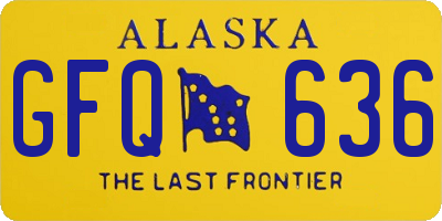 AK license plate GFQ636