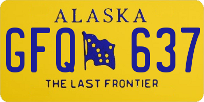 AK license plate GFQ637