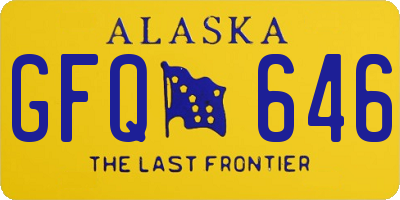 AK license plate GFQ646
