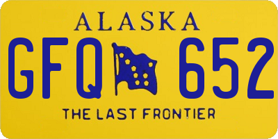 AK license plate GFQ652