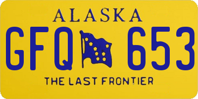 AK license plate GFQ653